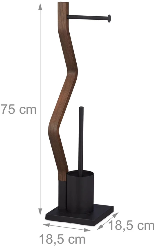 Relaxdays Laisvai pastatomas WC komplektas juodos spalvos
