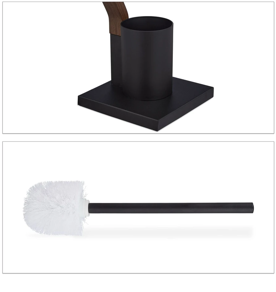 Relaxdays Laisvai pastatomas WC komplektas juodos spalvos