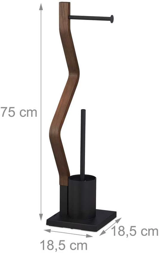 Relaxdays Laisvai pastatomas WC komplektas juodos spalvos