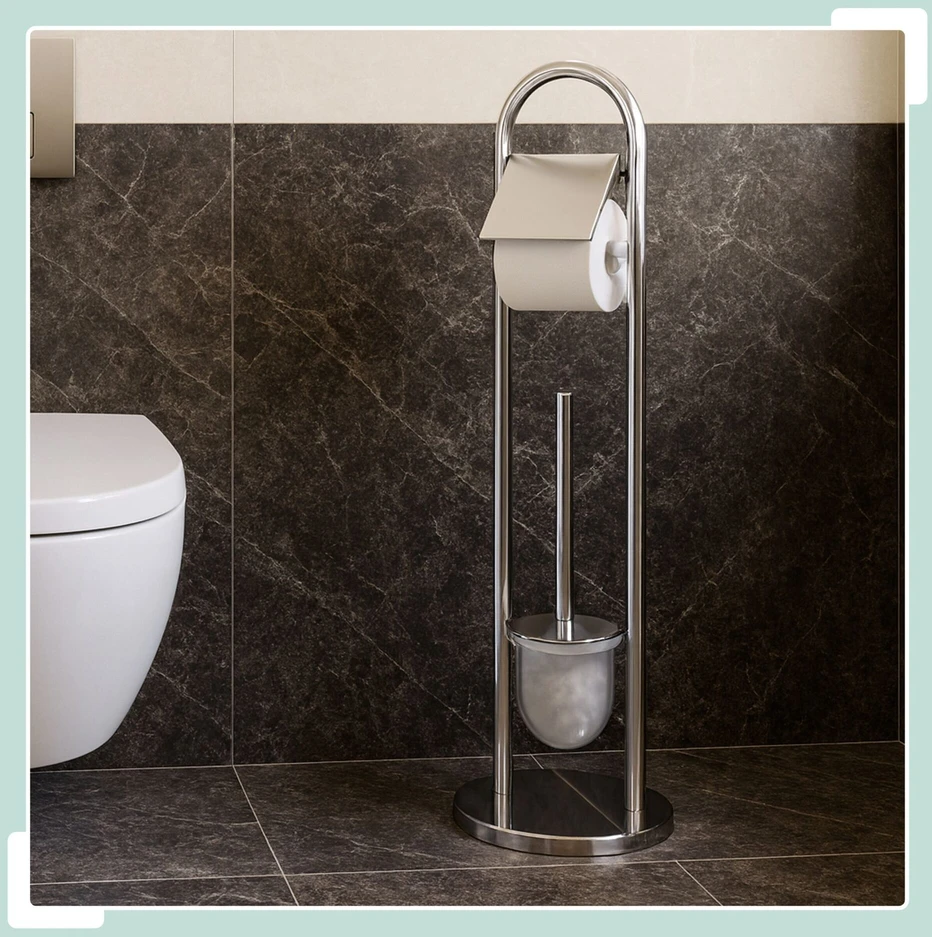 Relaxdays Tualeto šepetėlių rinkinys, nerūdijančio plieno, 79x22 cm