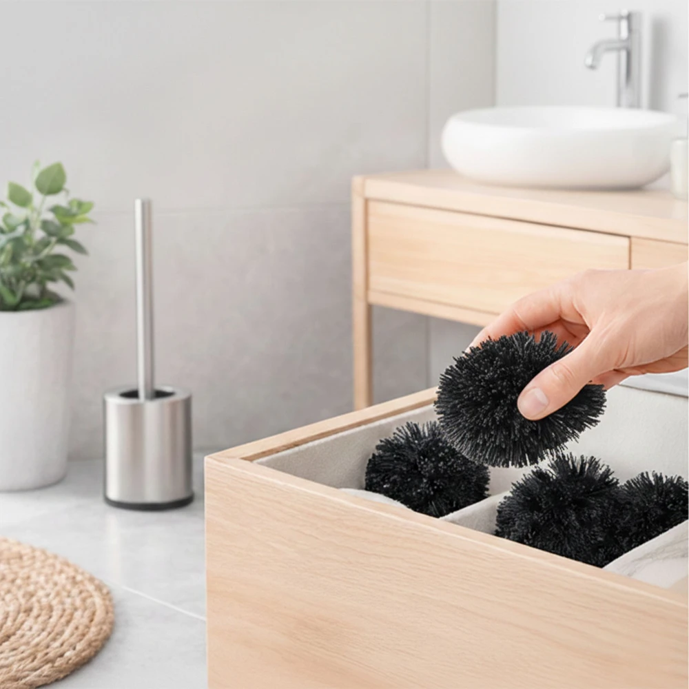 Relaxdays Tualeto šepetys + 5 atsarginės galvutės Ø8 cm