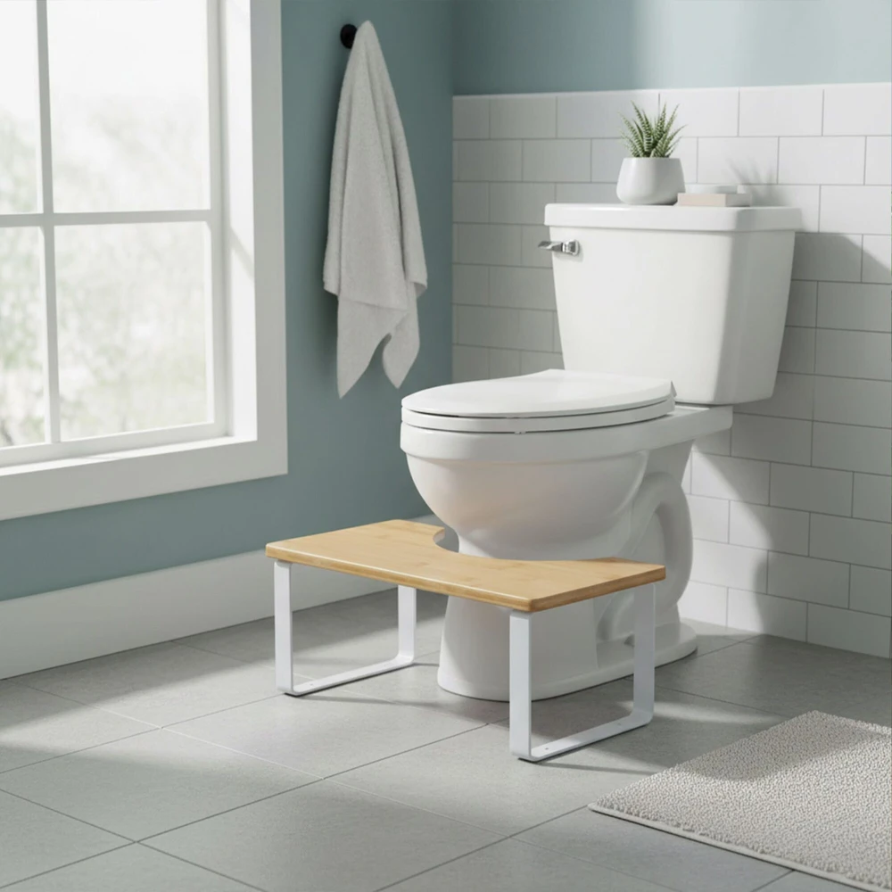 Relaxdays WC taburetė iš bambuko ir metalo
