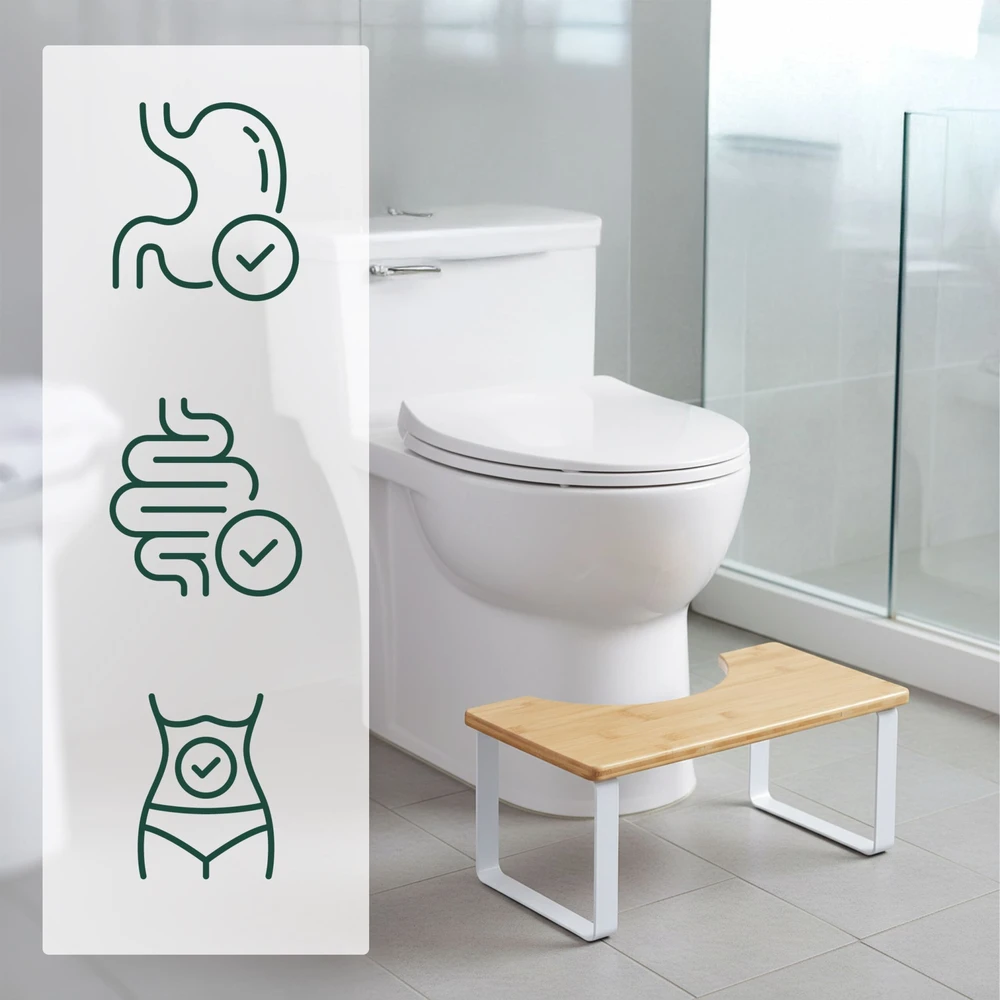 Relaxdays WC taburetė iš bambuko ir metalo