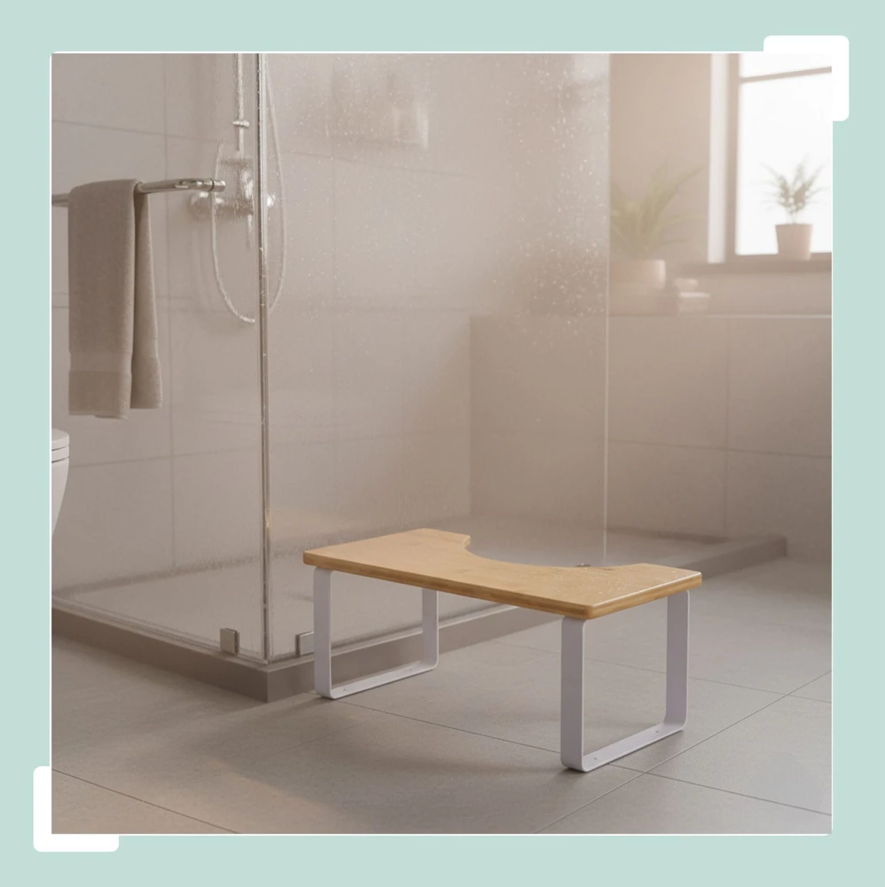 Relaxdays WC taburetė iš bambuko ir metalo