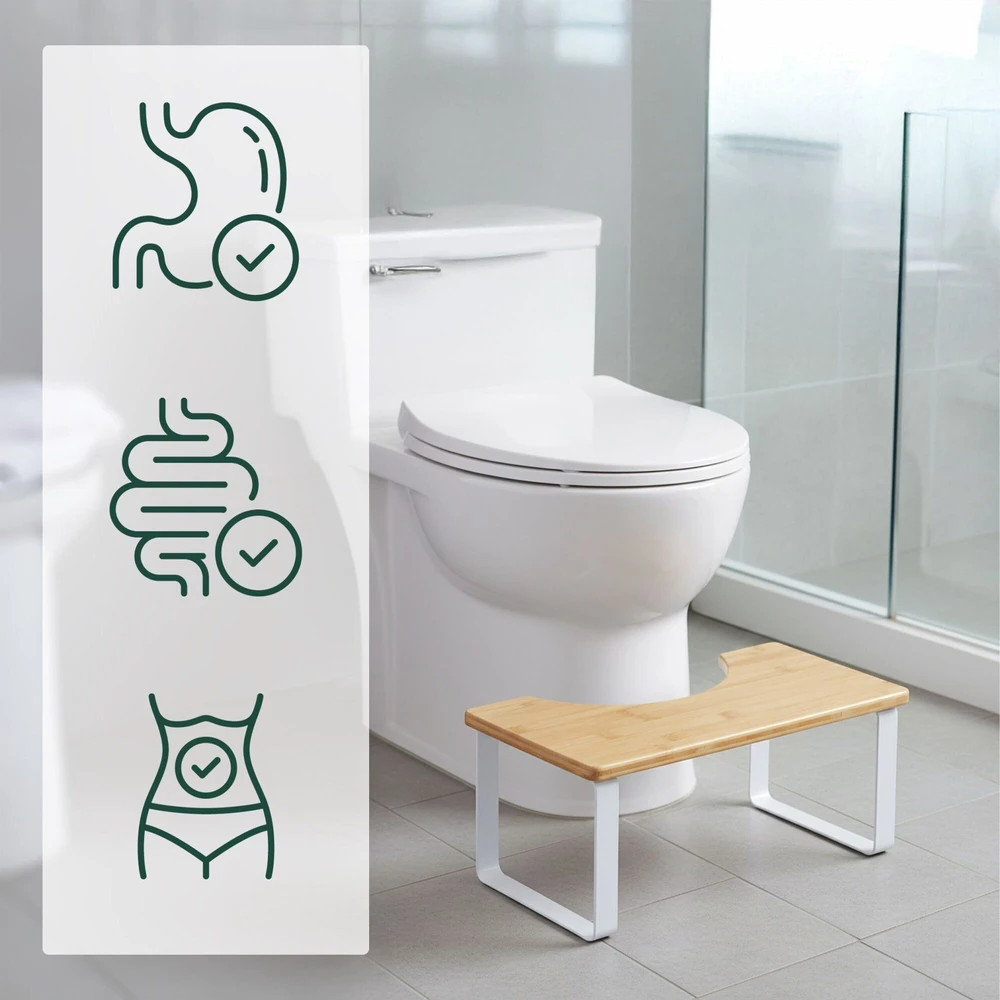 Relaxdays WC taburetė iš bambuko ir metalo