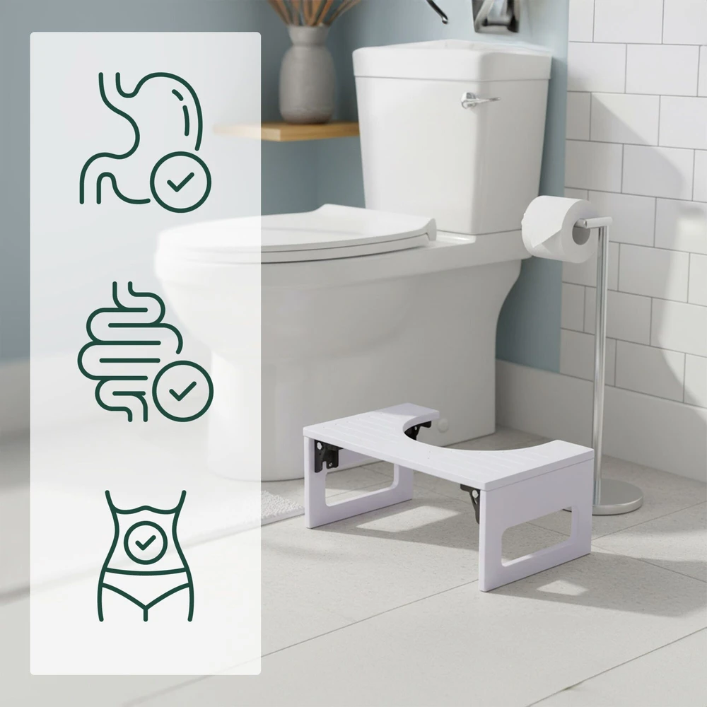 Relaxdays Sulankstoma bambukinė tualeto kėdutė
