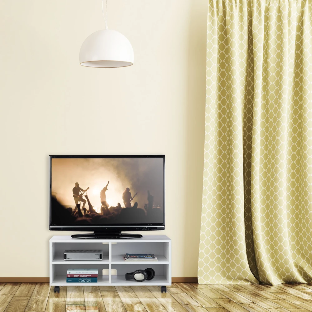 Relaxdays Mobilus TV staliukas su 4 skyriais
