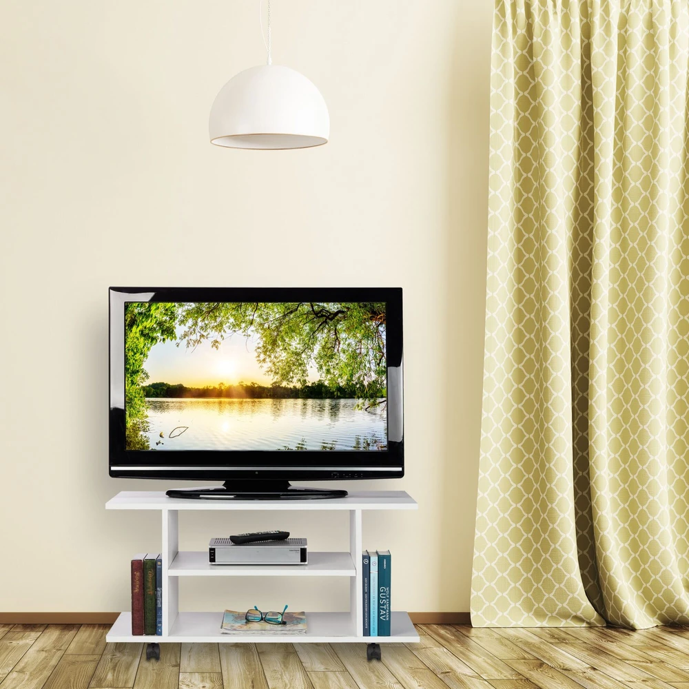 Relaxdays TV staliukas, 40x80x40 cm, balta