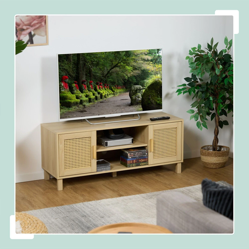 Relaxdays TV staliukas su 2 durelėmis ir laikymo lentynomis