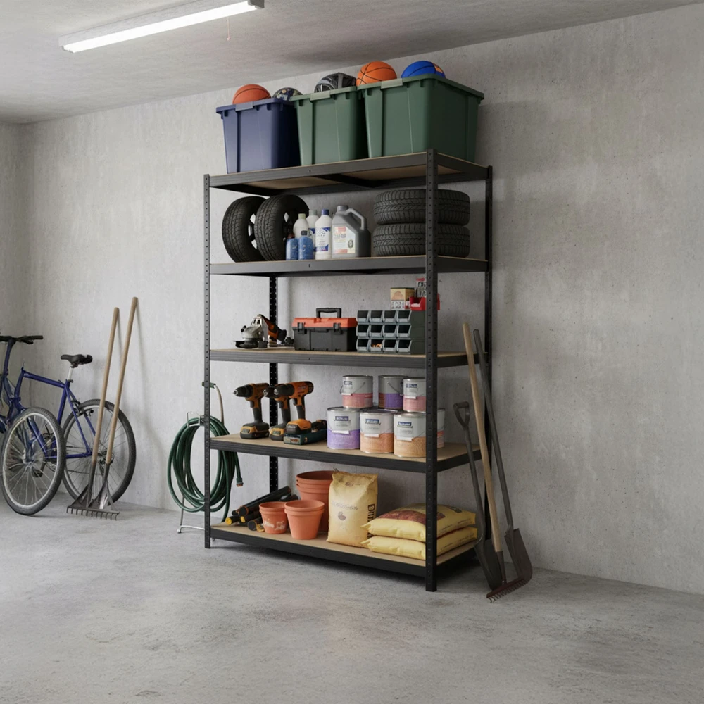 Relaxdays Didelės apkrovos stelažas, 5 lentynos, įvairūs dydžiai