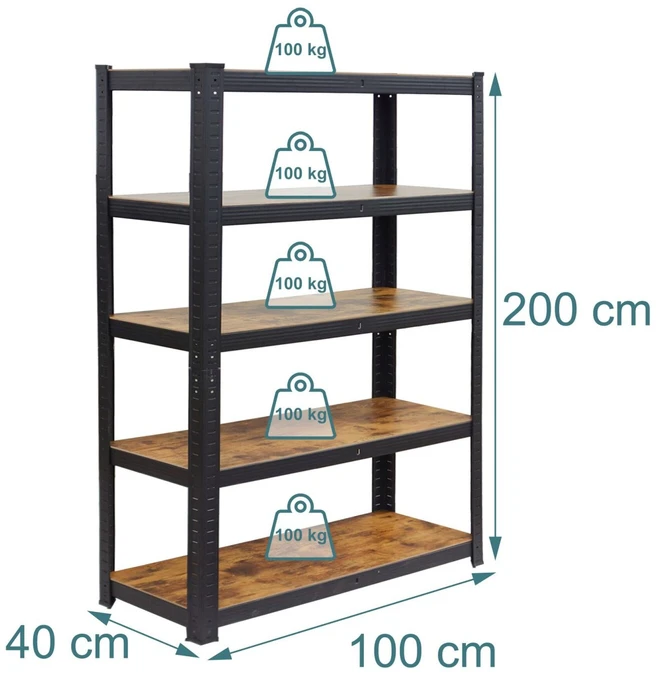 Relaxdays Itin tvirta lentyna Industrial Chic 500 kg