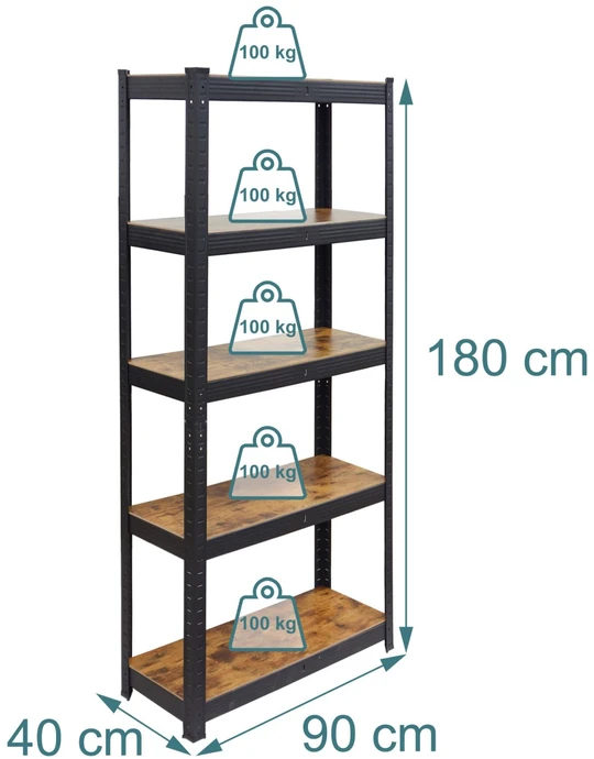 Relaxdays Tvirta lentyna, 500 kg, ruda/juoda, metalas