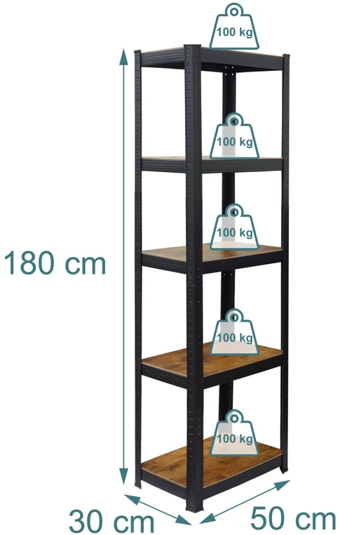 Relaxdays Tvirtos konstrukcijos lentyna, 500 kg, metalas, sandėliavimui