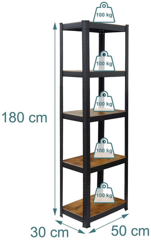 Relaxdays Tvirtos konstrukcijos lentyna, 500 kg, metalas, sandėliavimui