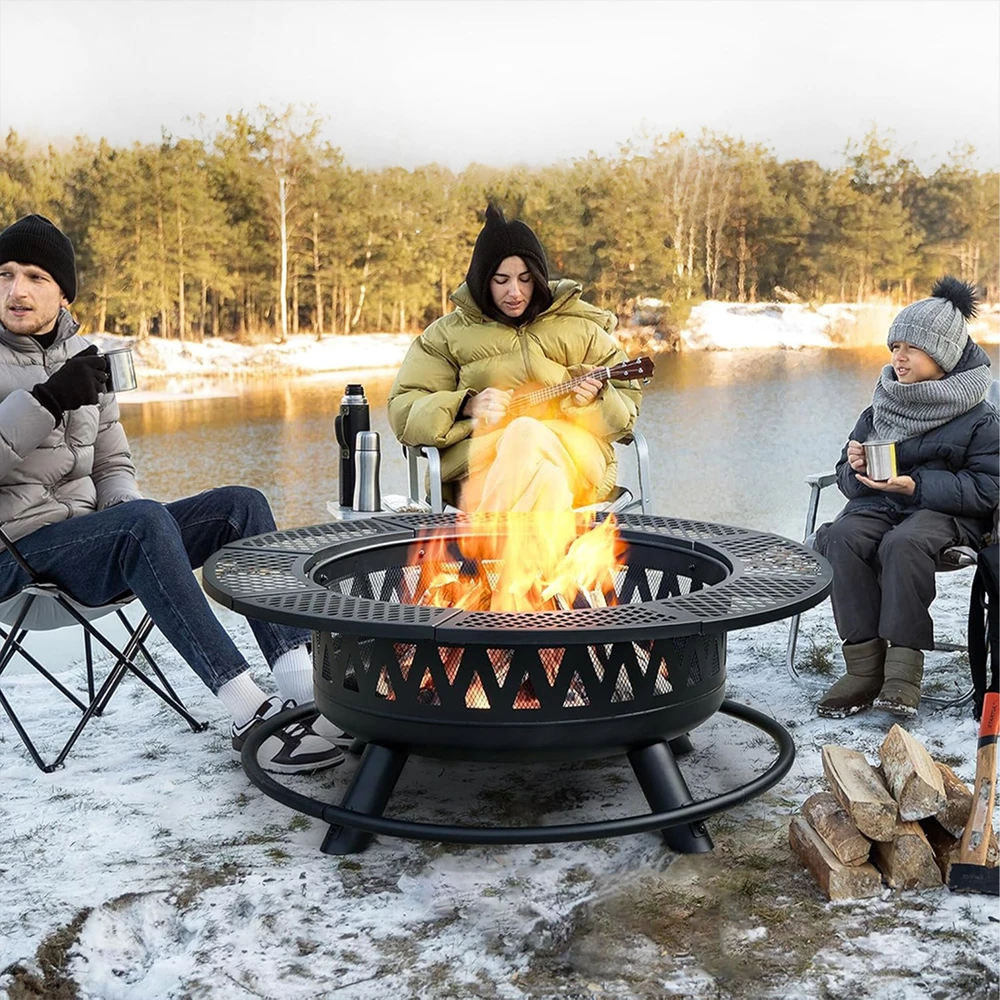 Relaxdays Ugniakuras su 2 reguliuojamomis grotelėmis