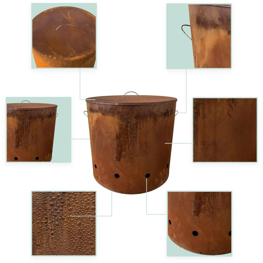 Relaxdays Corten plieno ugnies statinė