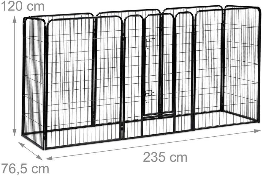 Relaxdays Vados gardas, 120x76.5x235 cm, juodas