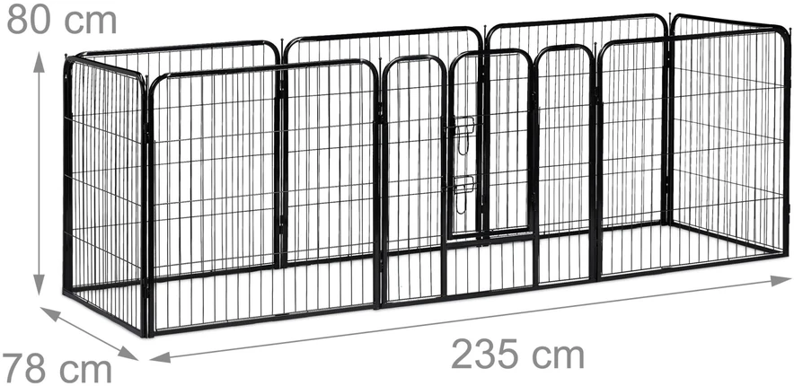 Relaxdays Vados gardas, 120x76.5x235 cm, juodas