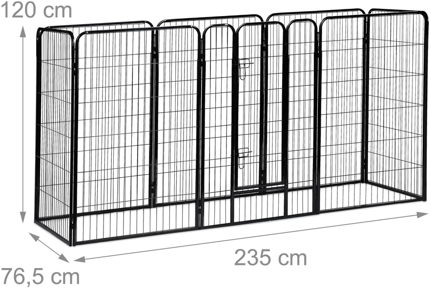Relaxdays Vados gardas, 120x76.5x235 cm, juodas
