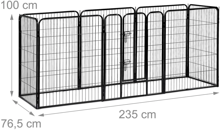 Relaxdays Vados gardas, 120x76,5x235 cm, juodas