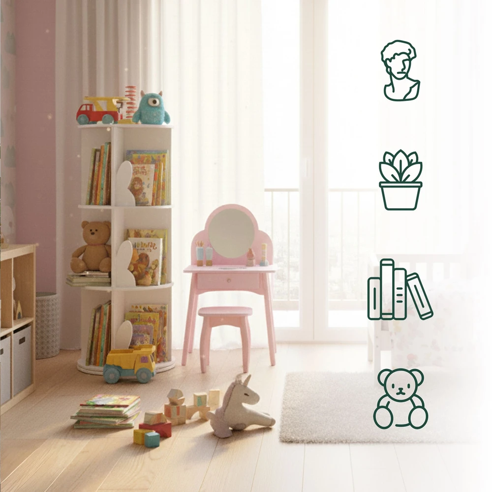 Relaxdays Sukama vaikiška knygų lentyna