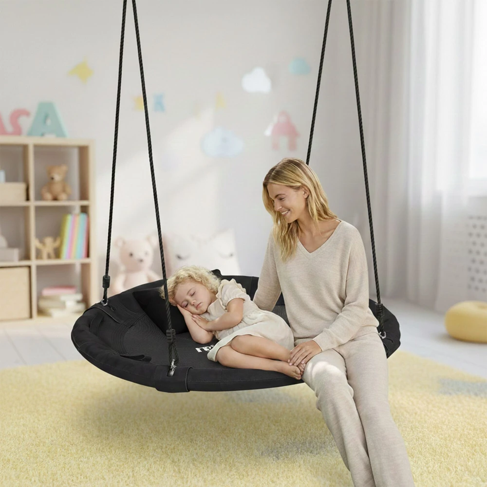 Relaxdays Vaikiškos lizdo sūpynės su pagalvėle ir rankenomis