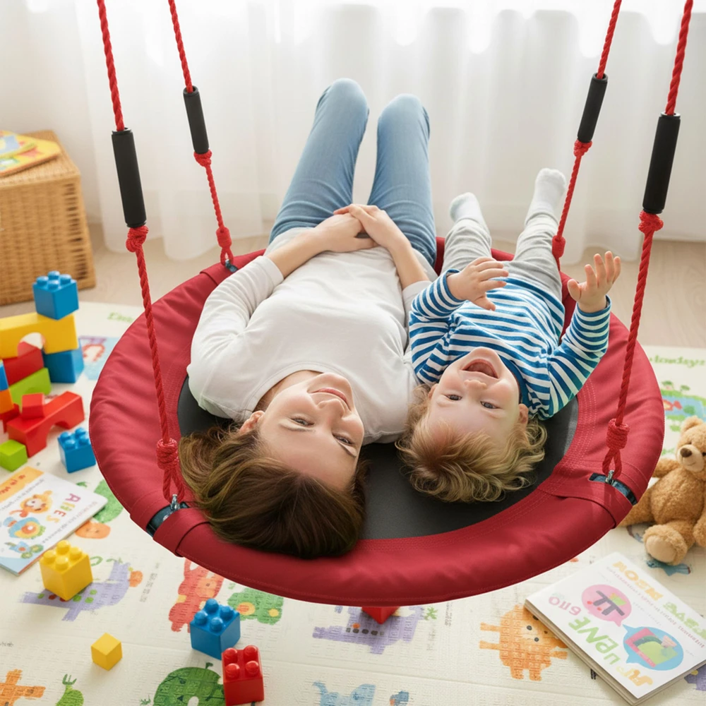 Relaxdays Vaikiškos lizdo tipo sūpynės su putų rankenomis