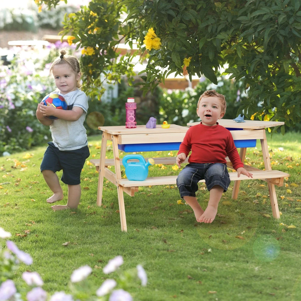 Relaxdays Vaikiškas pikniko suolelis su žaidimų stalu