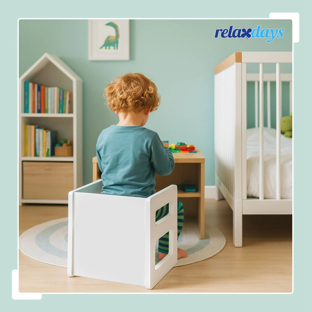 Relaxdays Apverčiama vaikiška taburetė, 2 vnt. rinkinys