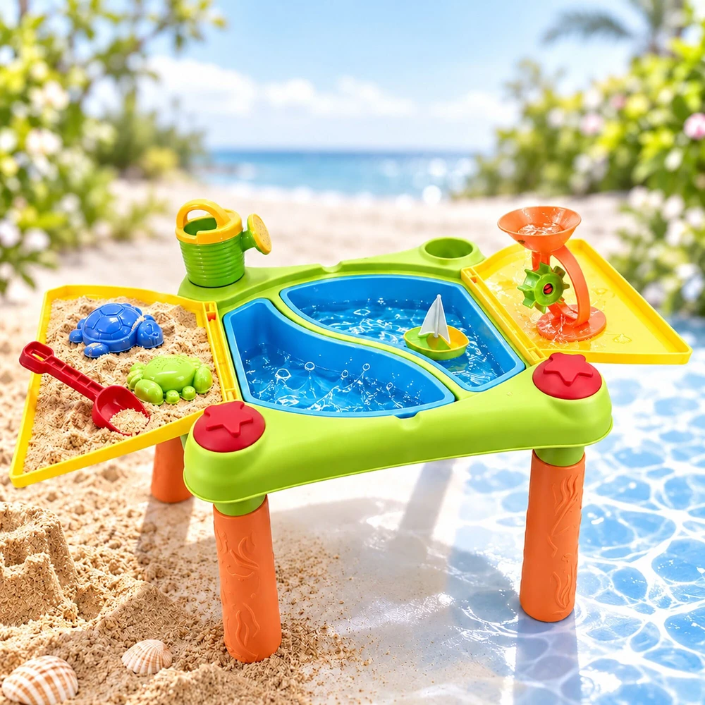 Relaxdays Vaikiškas vandens žaidimų stalas, 2 skyriai