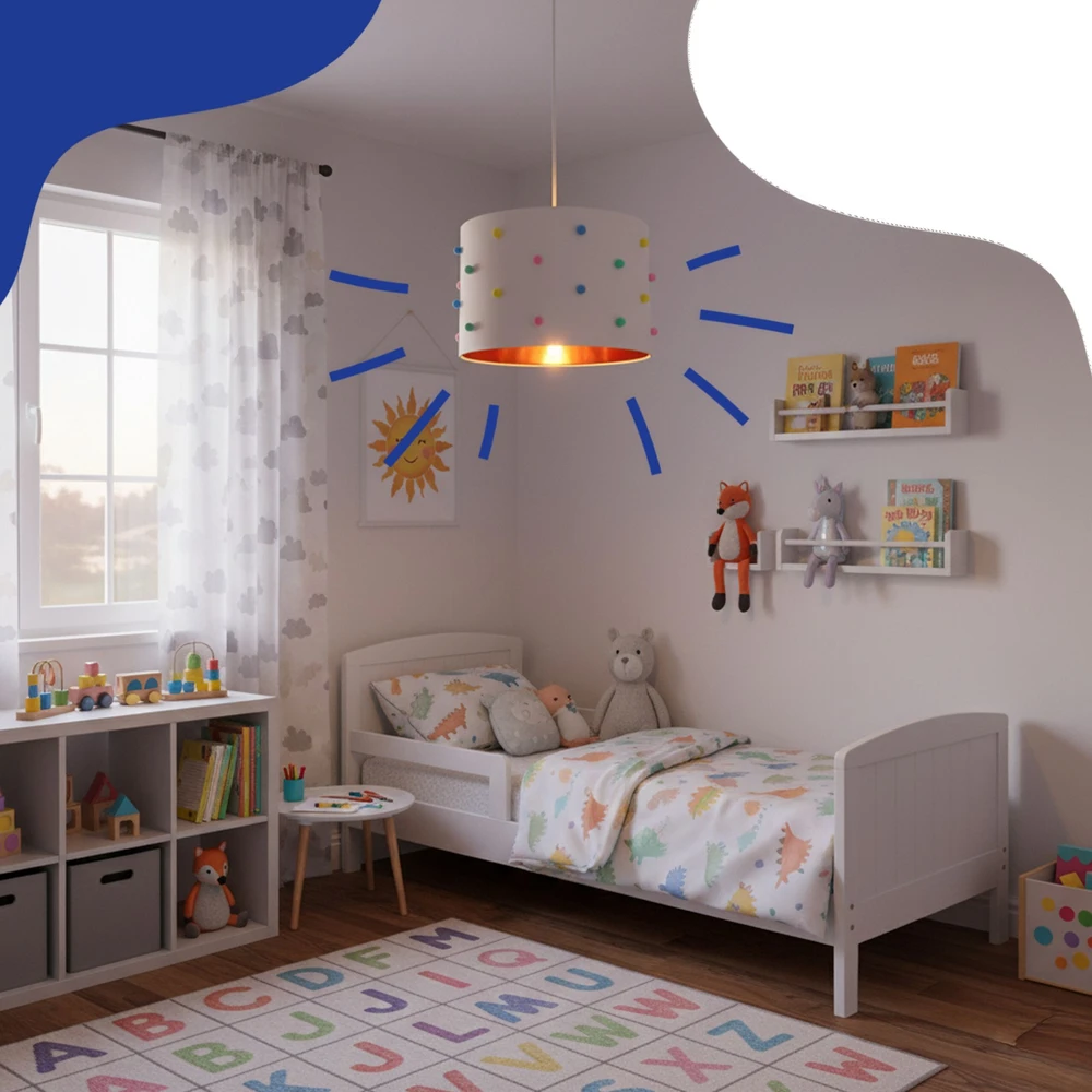 Lampa sufitowa Relaxdays E27 balta, lampa do pokoju dziecięcego