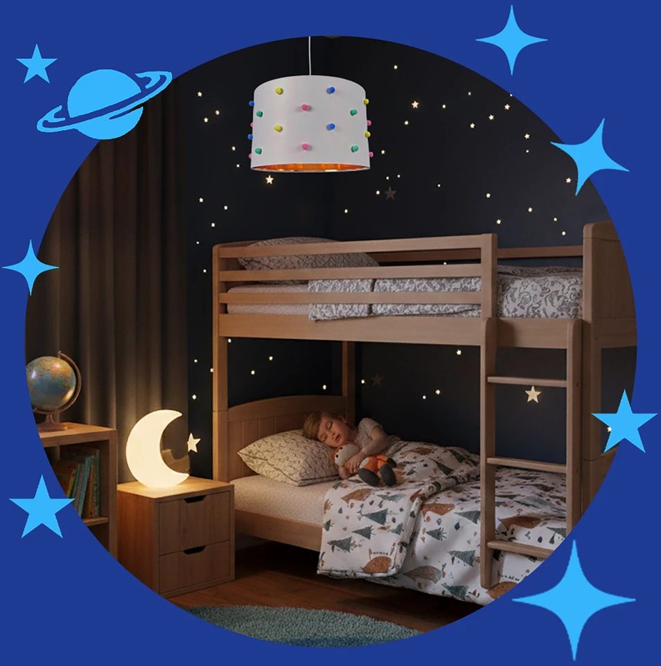 Lampa sufitowa Relaxdays E27 balta, lampa do pokoju dziecięcego