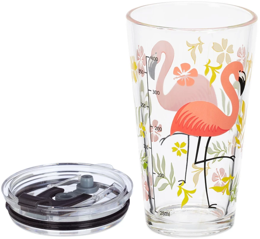 Relaxdays 4x vaikiški puodeliai su flamingo motyvu
