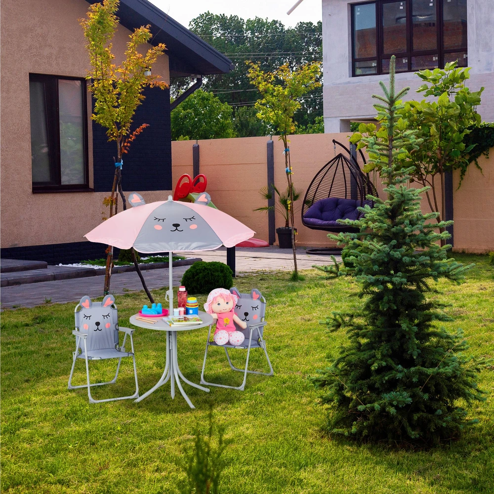 Relaxdays Vaikiškas stovyklavimo rinkinys su skėčiu nuo saulės
