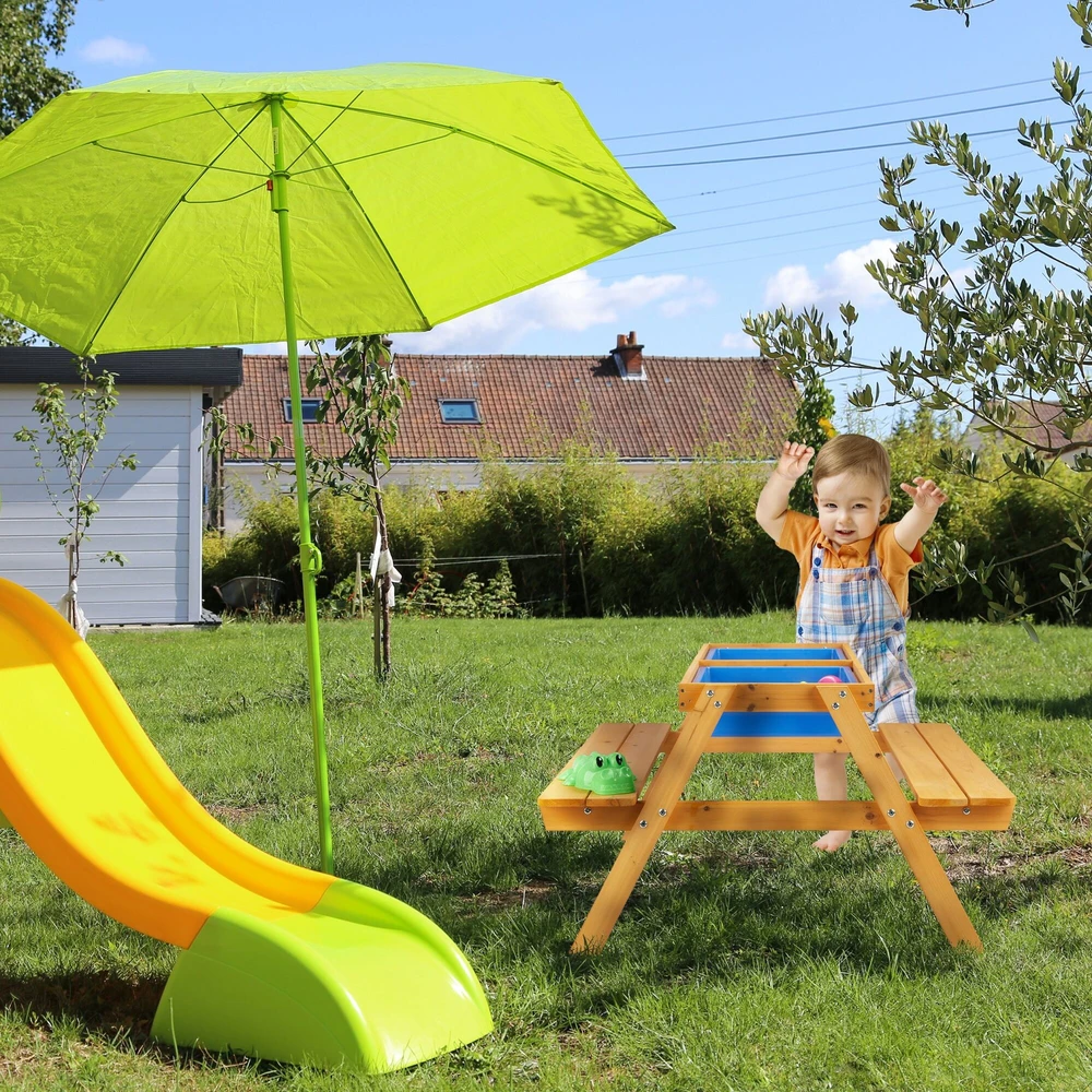 Relaxdays Vaikiškas pikniko stalas su suolais, baltas