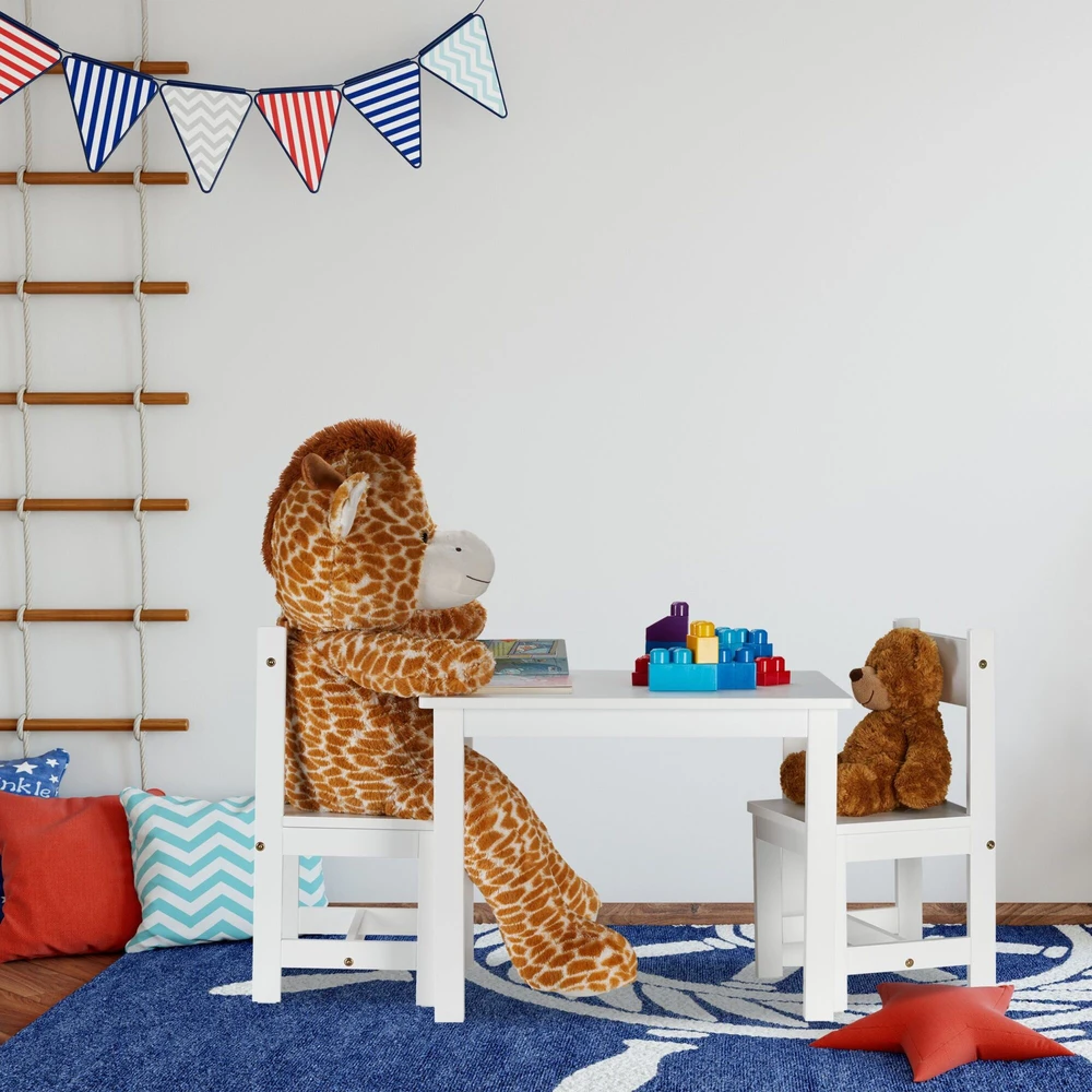 Relaxdays Baltoji vaikų komplektacija su 2 kėdėmis
