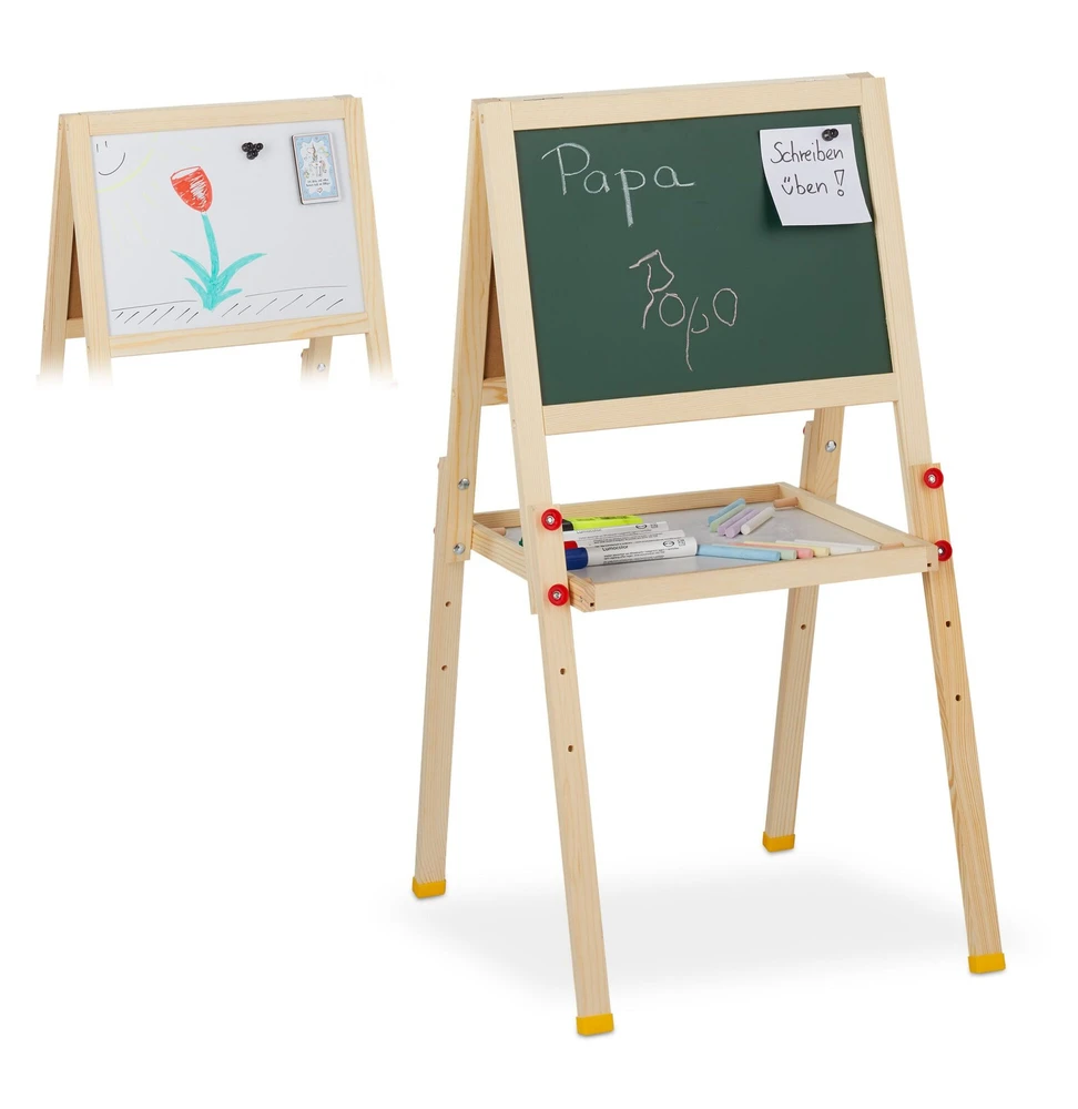 Relaxdays Vaikiška pastatoma kreidinė ir baltoji lenta