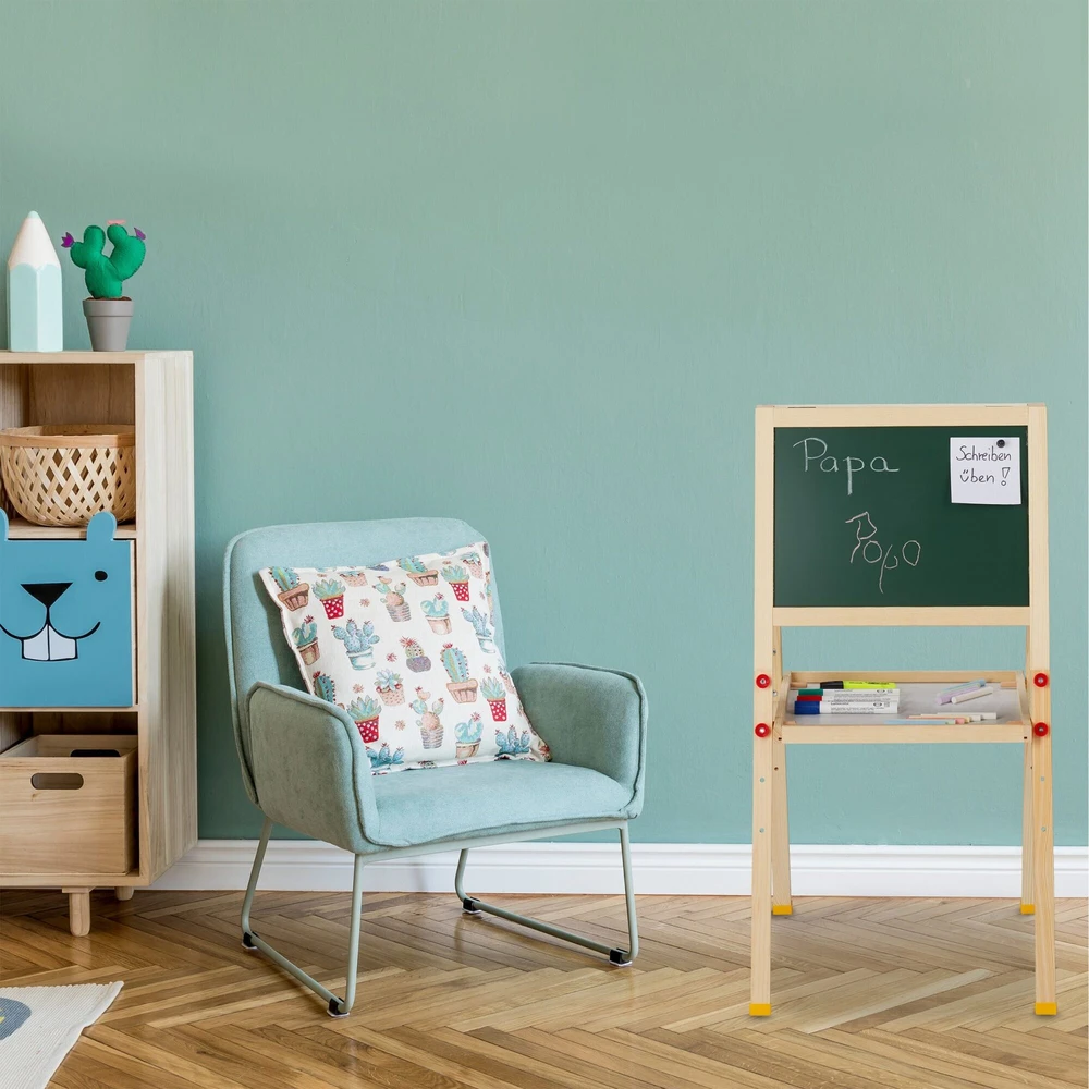 Relaxdays Vaikiška pastatoma kreidinė ir baltoji lenta