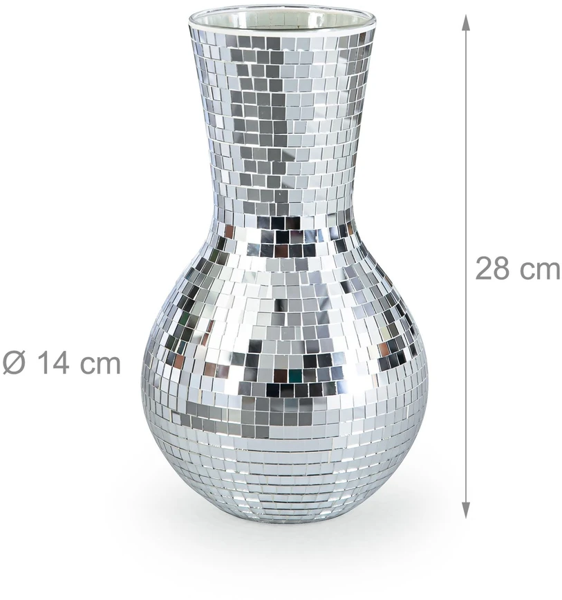 Relaxdays Disko vaza su veidrodine mozaika, 28 cm