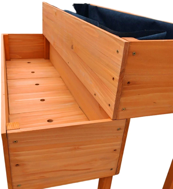 Relaxdays Medinė sodinukų dėžė su grotelėmis