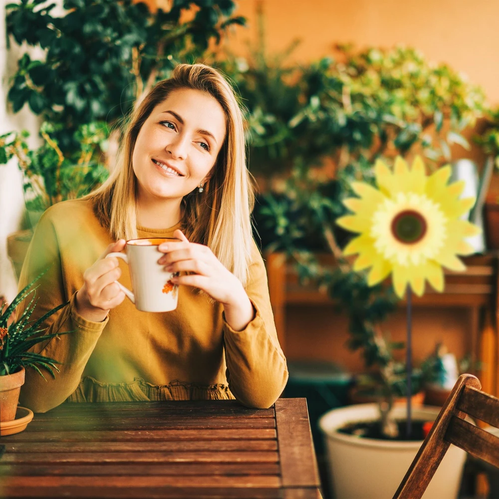 Relaxdays Saulėgrąžos formos vėjo malūnėlis