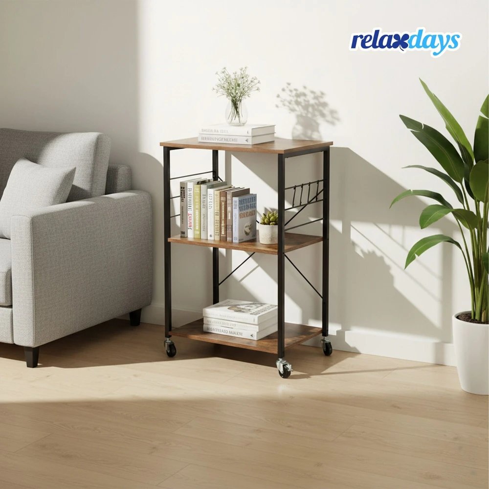 Relaxdays Pramoninis 3 lygių vežimėlis