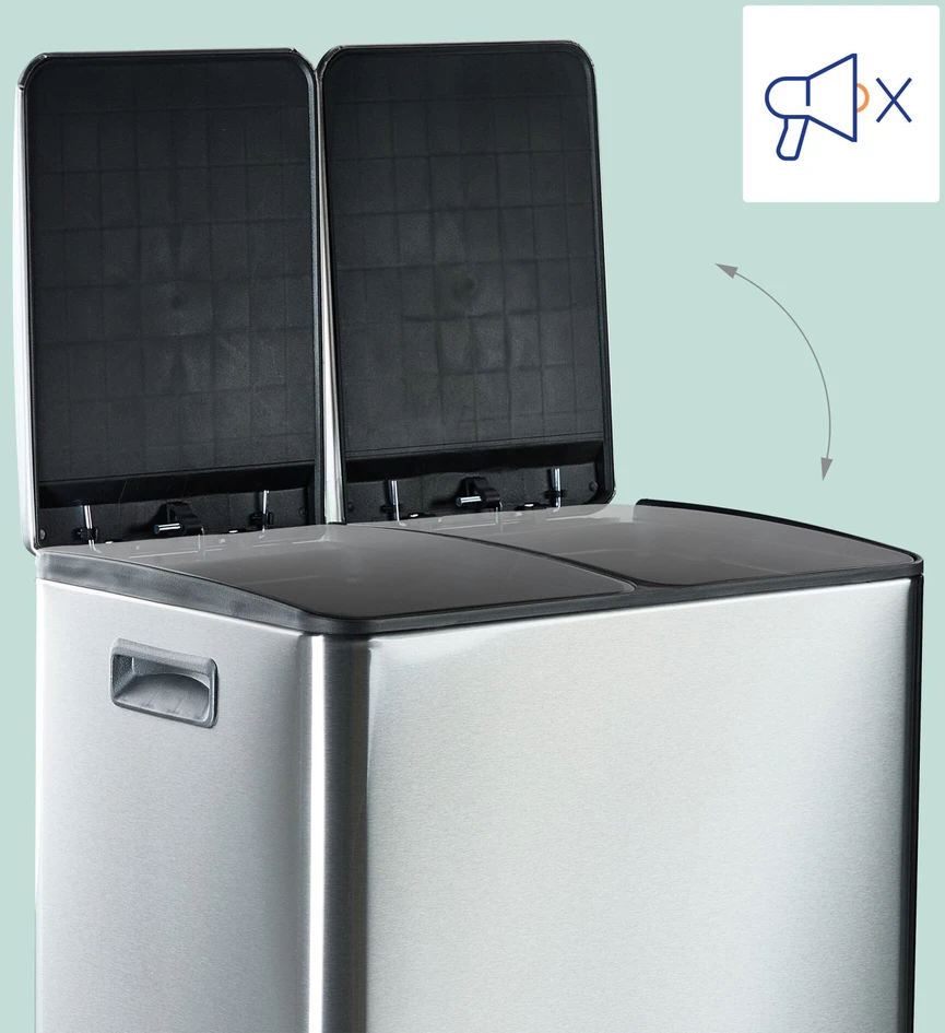 Relaxdays Virtuvės šiukšliadėžė 2x 30 litrų