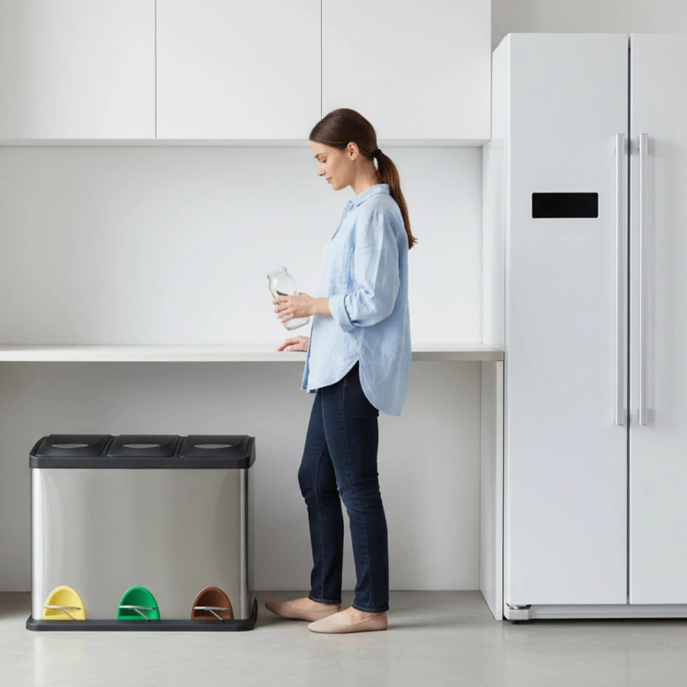 Relaxdays Virtuvės šiukšliadėžė 3 x 8 l