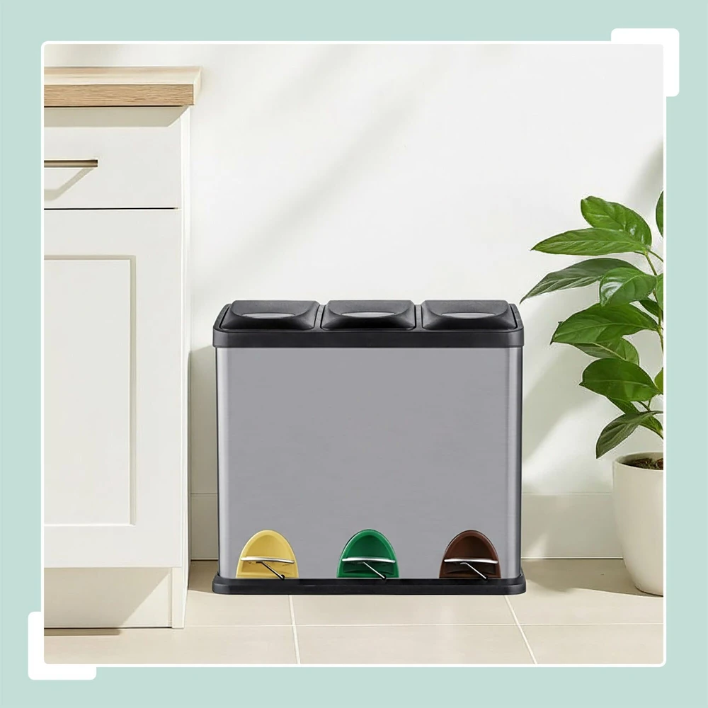 Relaxdays Virtuvės šiukšliadėžė 3 x 8 l