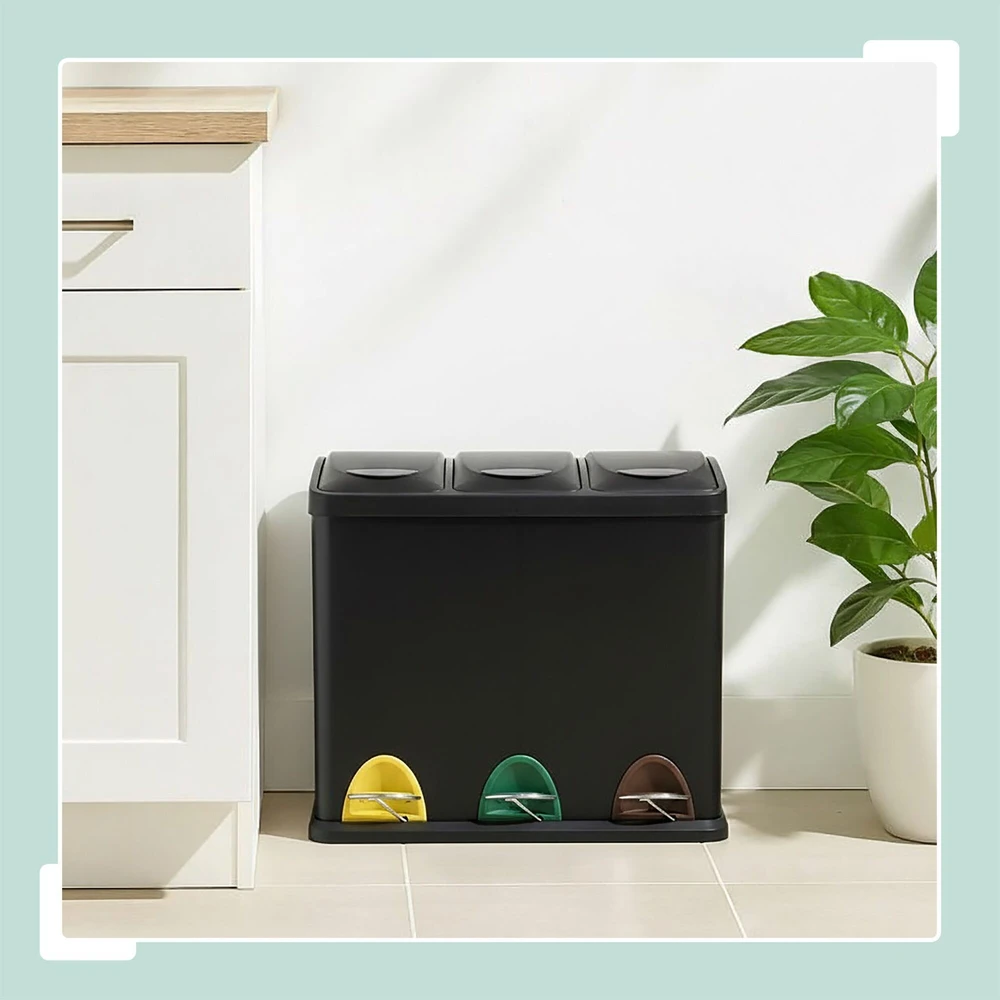 Relaxdays Virtuvės šiukšliadėžė 3 x 8 l