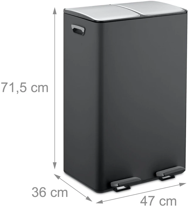 Relaxdays Virtuvės šiukšliadėžė 2x 30 litrų