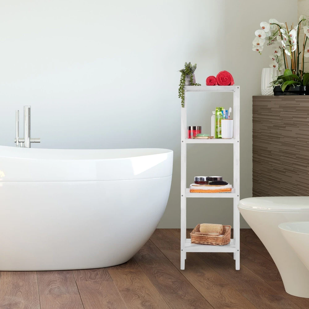 Relaxdays Vonios lentyna riešuto medžio baltos spalvos
