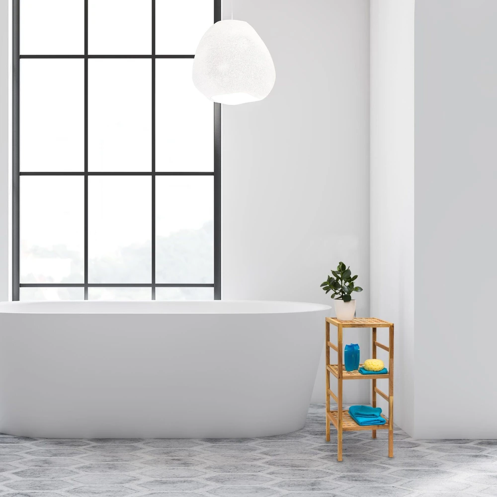 Relaxdays Riešutmedžio vonios lentyna įvairių dydžių