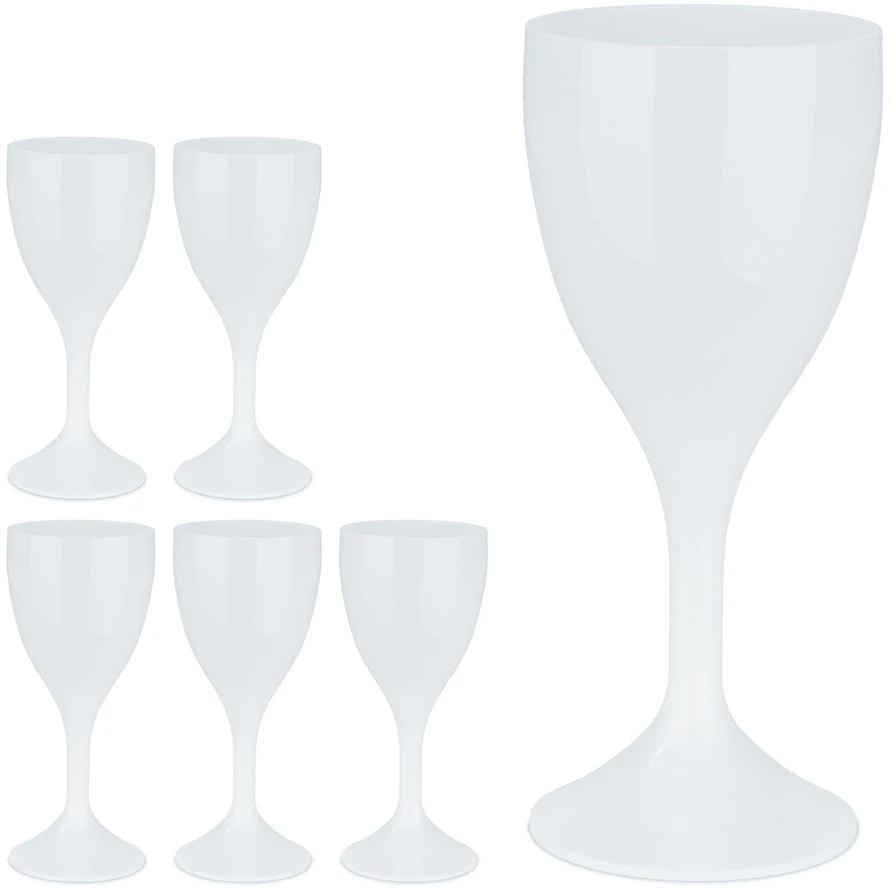 Relaxdays 6 plastikinių vyno taurių rinkinys 250 ml